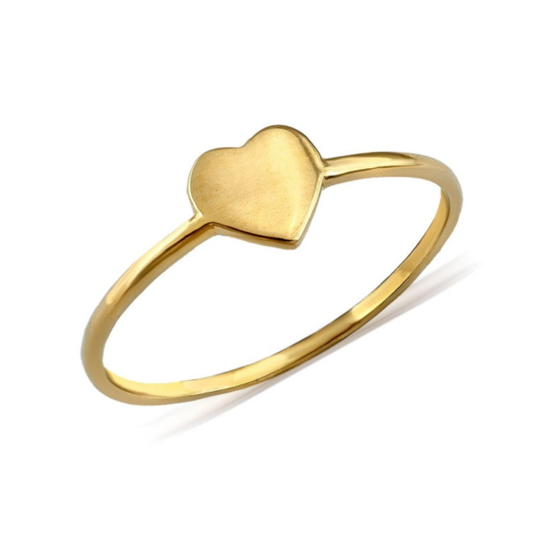 Sortija corazón oro 18k liso 6mm