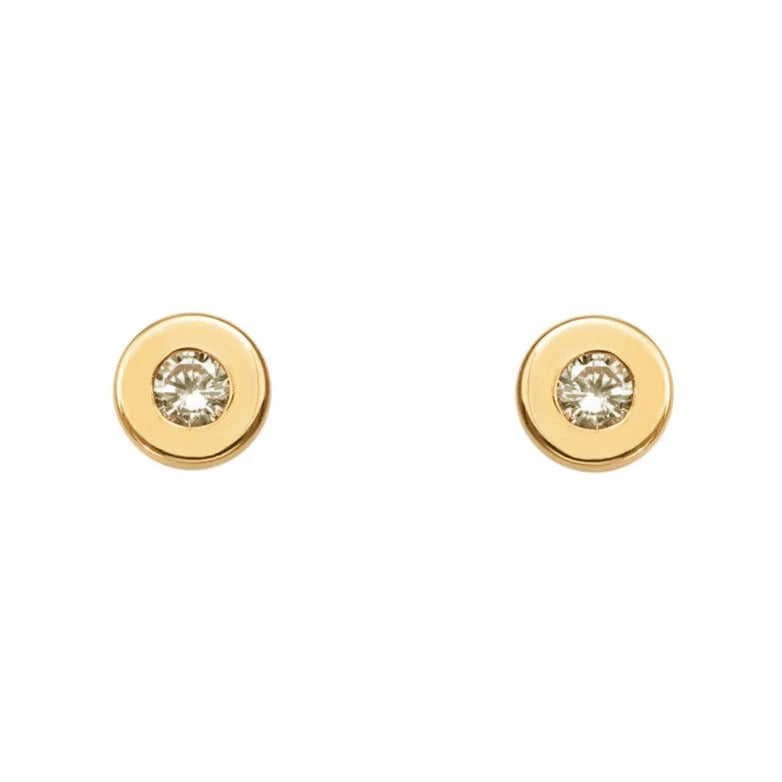 Pendientes oro amarillo 18k bebé circonita 5,5mm