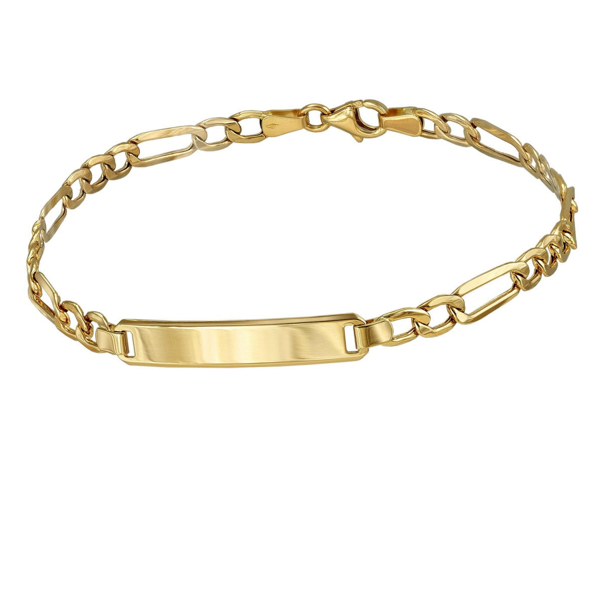 Pulsera oro 18k mujer tipo 3x1 con placa 18cm, 5mm de ancho