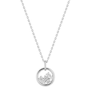 colgante plata de ley elegante circular