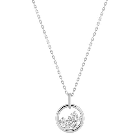 colgante plata de ley elegante circular