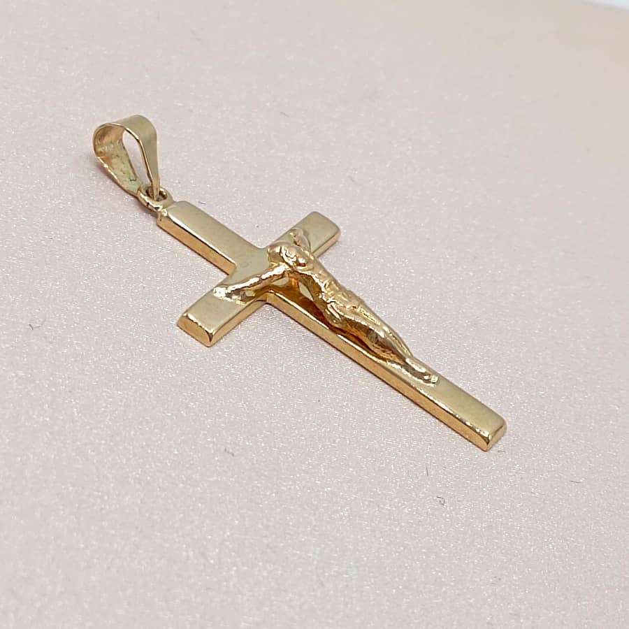 Cruz oro cristo brillo mediana img