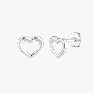 Conjunto plata corazón liso 2