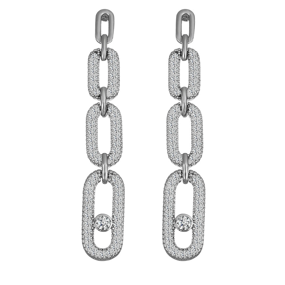 Pendientes Surprise de acero inoxidable con diseño de eslabones de cadena