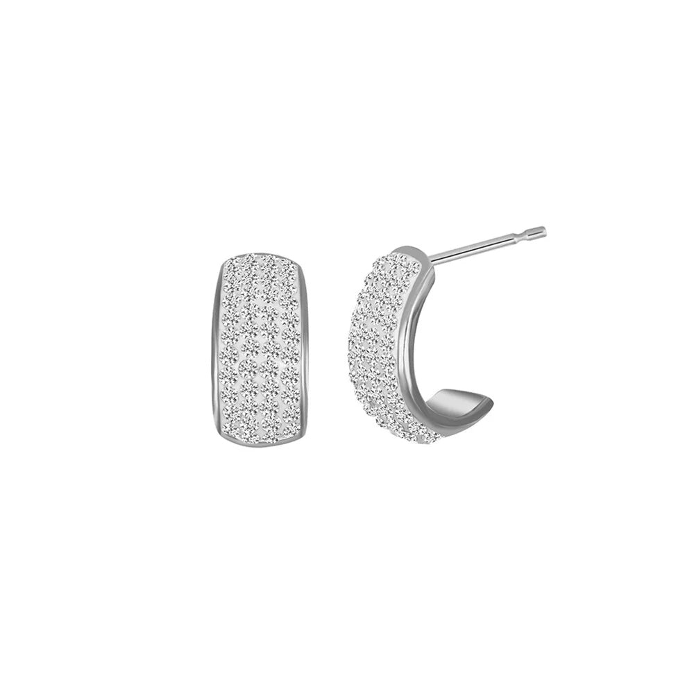 Pendientes semicriollas Secret de acero inoxidable, de la firma Crystalp elaborados con cristales Swarovski® engastados