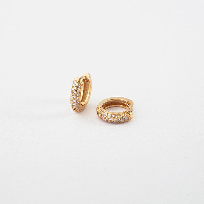 Pendientes plata aro circonitas 11mm