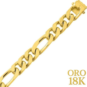 Cadena maciza diseño programado 3x1 de oro 18k personalizable
