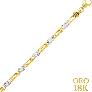 Cadena maciza de oro 18k bicolor 4.5mm perdiz