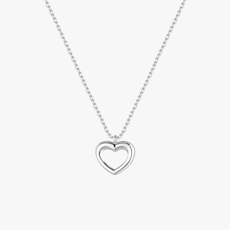Conjunto plata corazón liso 3