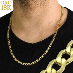 Cadena de oro de ley para hombre cubana 18k
