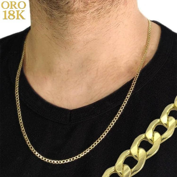 3mm Cuban 18k gold chain - Joyeria Pepe Lozano