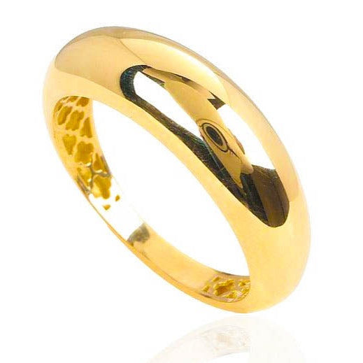 Sortija de oro amarillo de 18 quilates lisa, acabado brillo
