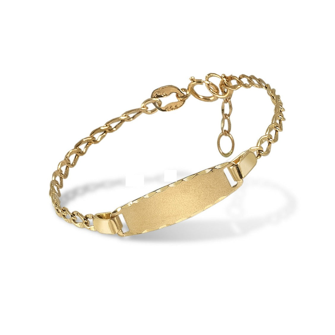 Pulsera 18k bebé oro con placa clásica 14cm