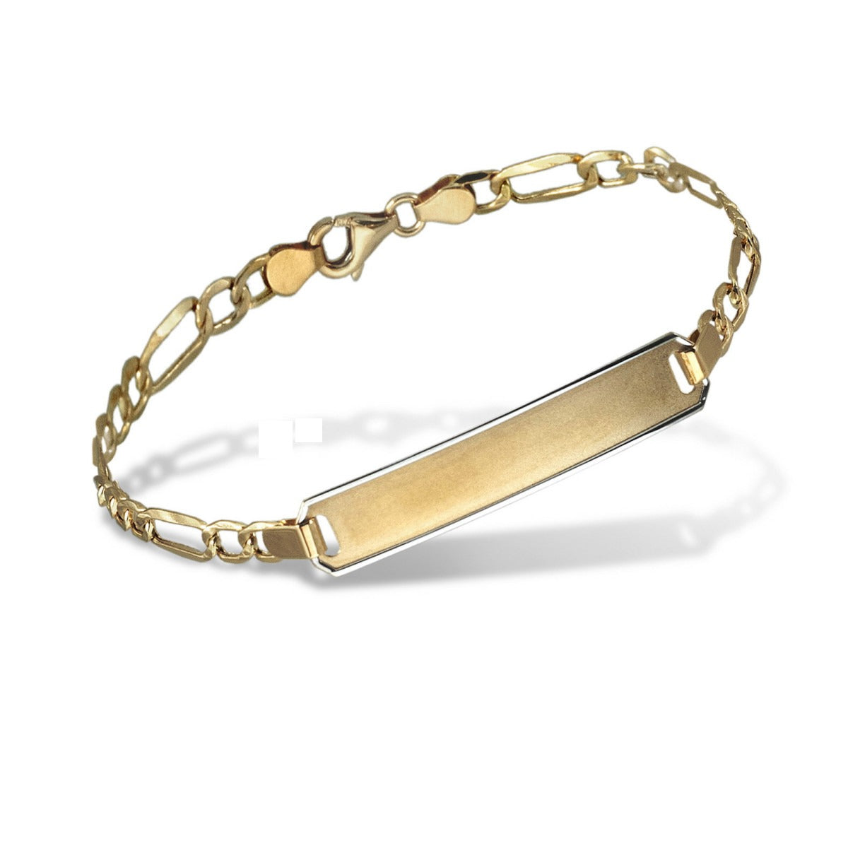 Pulsera comunión 18k oro bicolor con placa