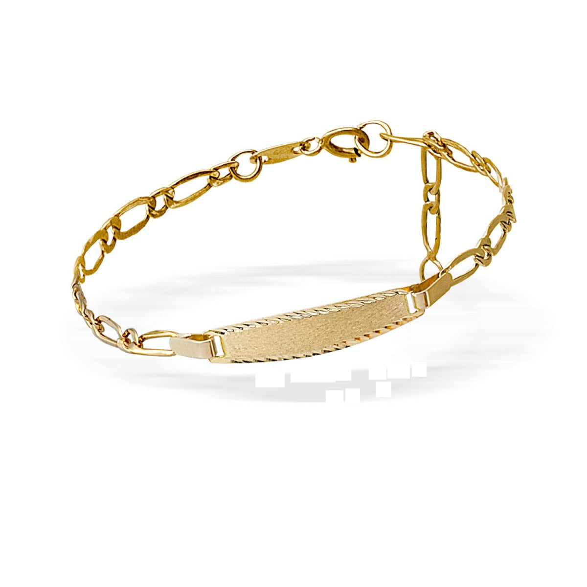 Pulsera oro 18k bebé de placa clásica 14cm