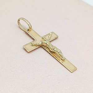 Oro 18k Cruz con Cristo matizada img