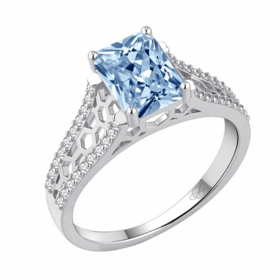 Anillo plata 925 aguamarina filigrana