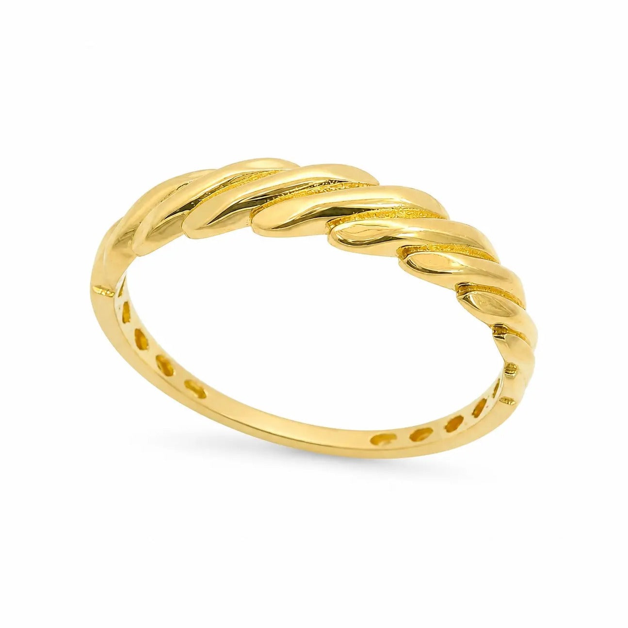 Anillo oro 9 quilates trenzado - vista frontal