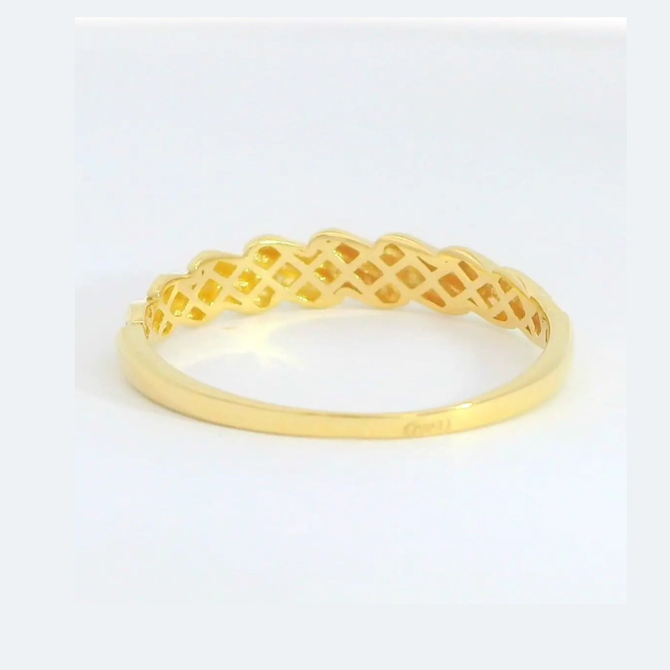 Anillo oro 9 quilates trenzado - vista lateral