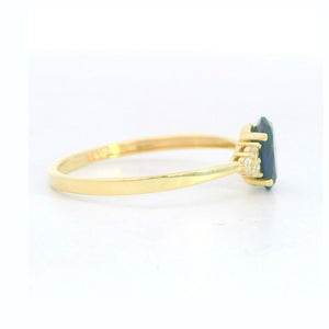 Anillo oro 9 quilates nanozafiro 7x5 mm - detalle de la piedra