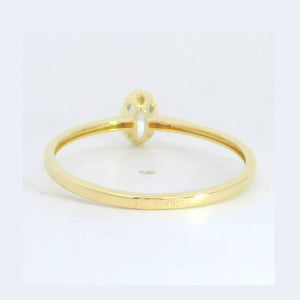 Anillo oro 9 quilates circonita oval agua marina 6x4 mm - detalle del anillo
