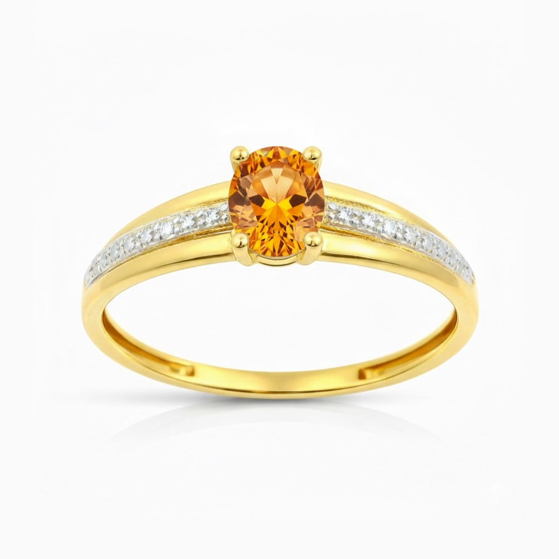 Anillo oro 9k nanocitrino 5x4mm - vista frontal