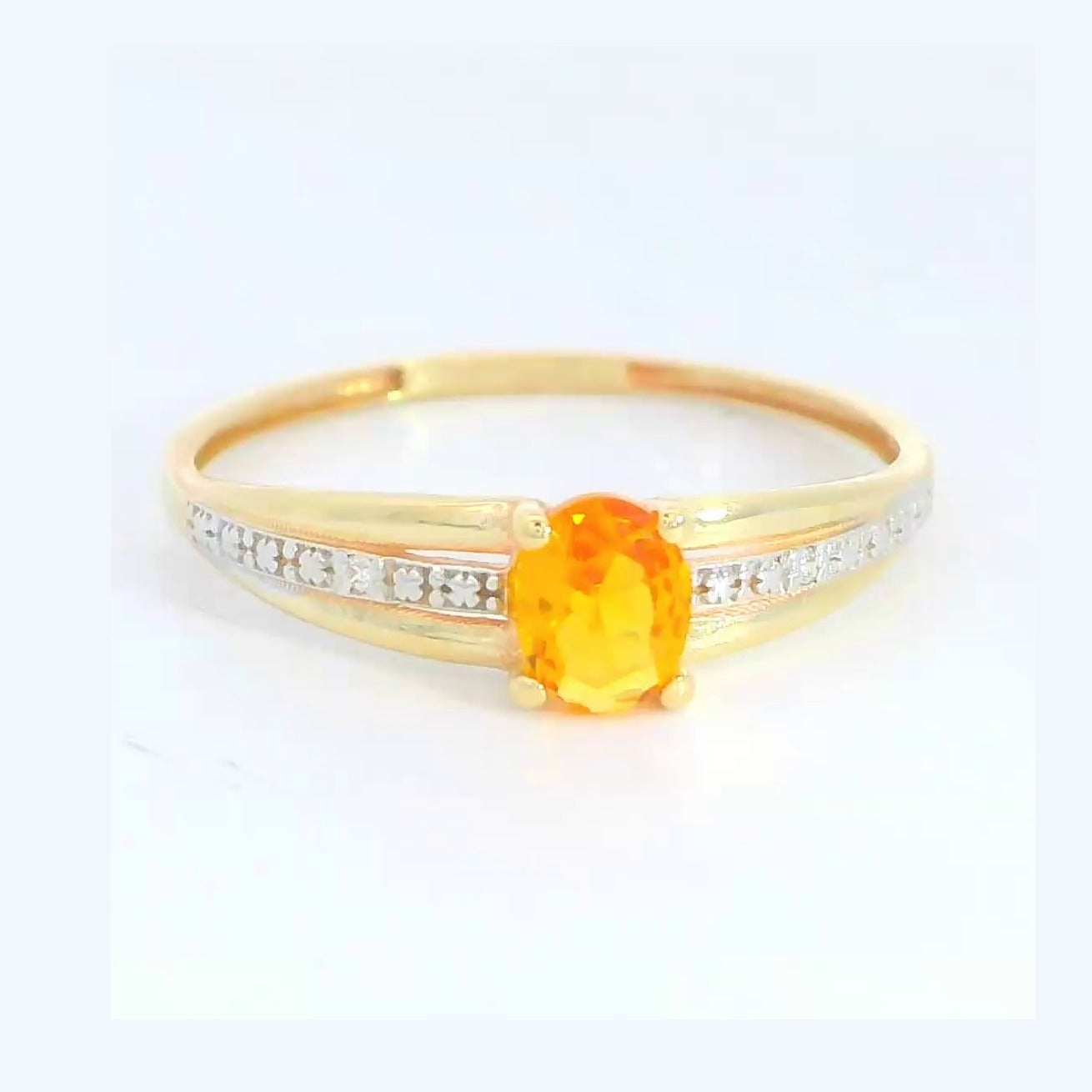 Anillo oro 9k nanocitrino 5x4mm - detalle