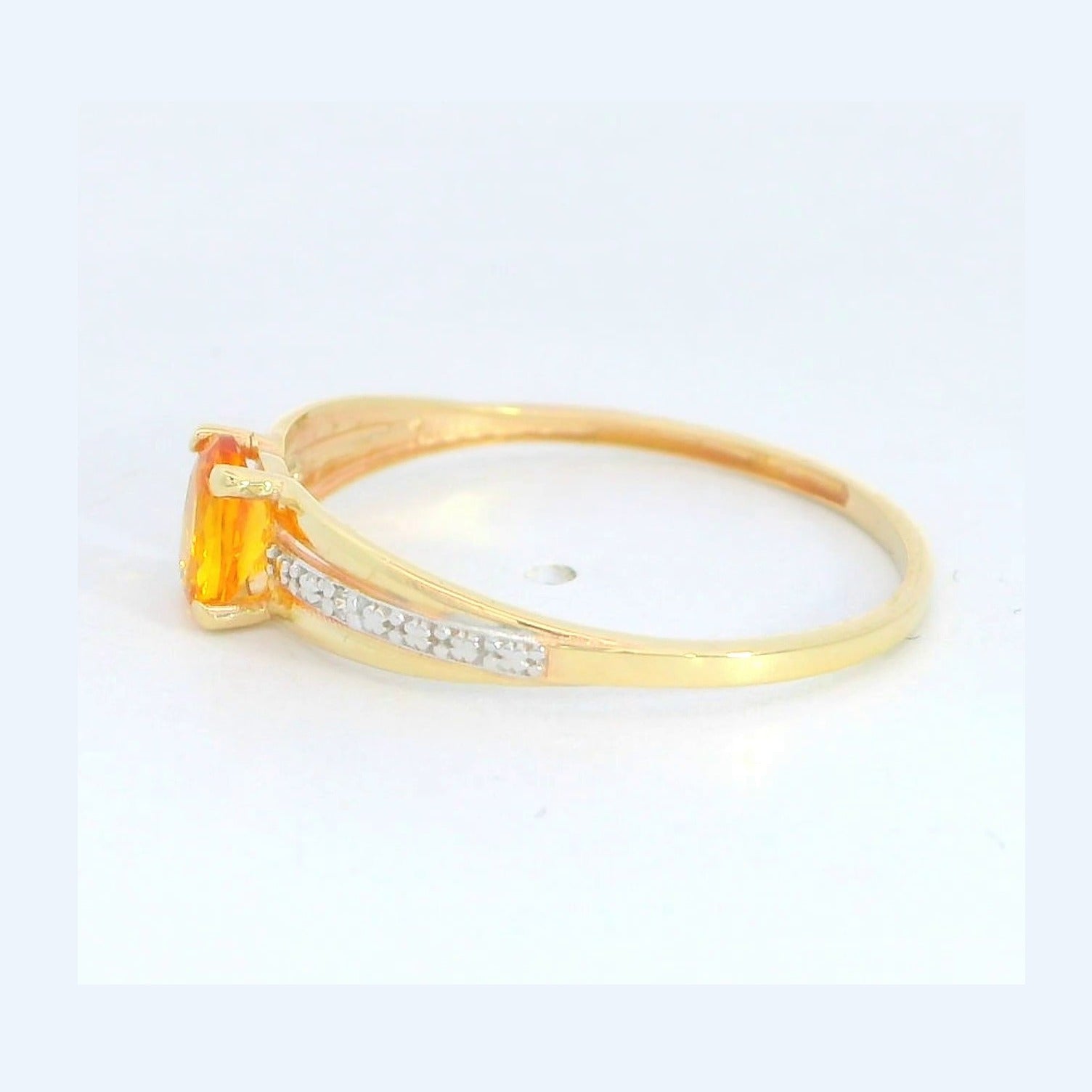 Anillo oro 9k nanocitrino 5x4mm - vista lateral