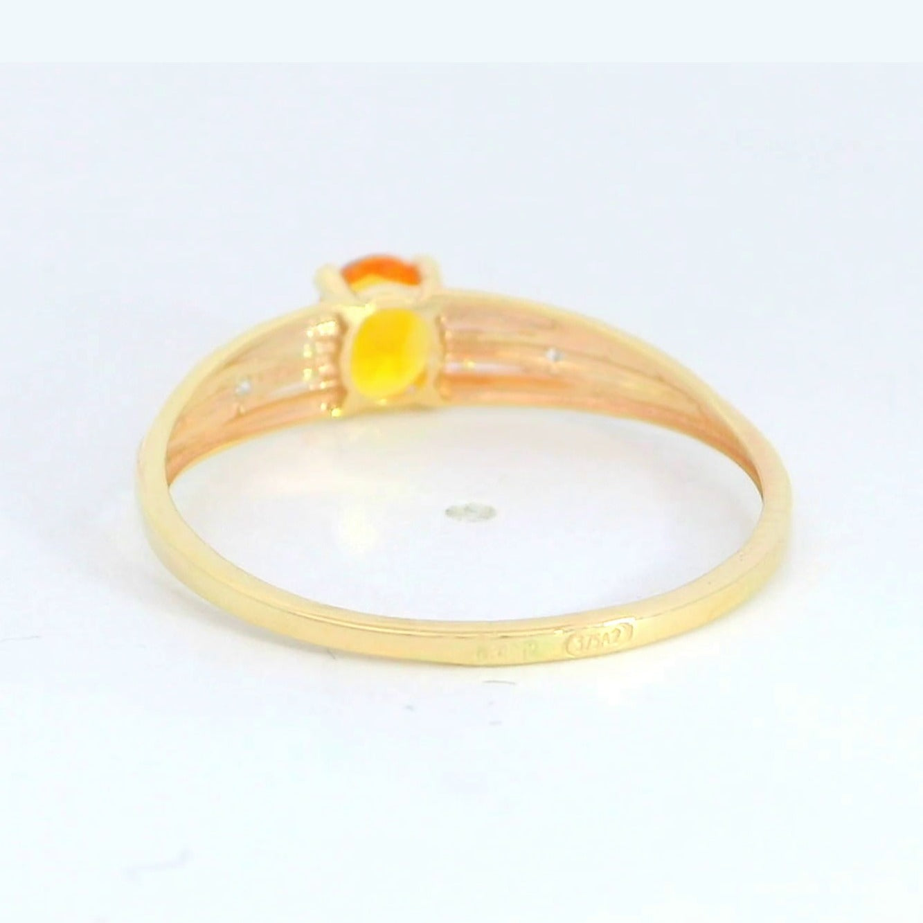 Anillo oro 9k nanocitrino 5x4mm - vista superior