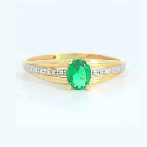 Anillo oro 9k nanoesmeralda 5x4mm - detalle