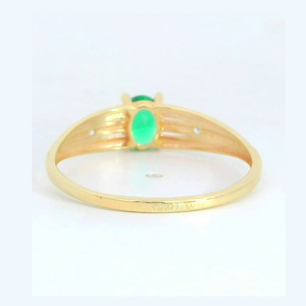 Anillo oro 9k nanoesmeralda 5x4mm - vista superior