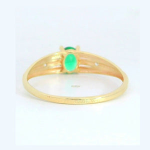 Anillo oro 9k nanoesmeralda 5x4mm - vista superior