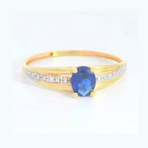 Anillo oro 9k nanozafiro 5x4mm - detalle