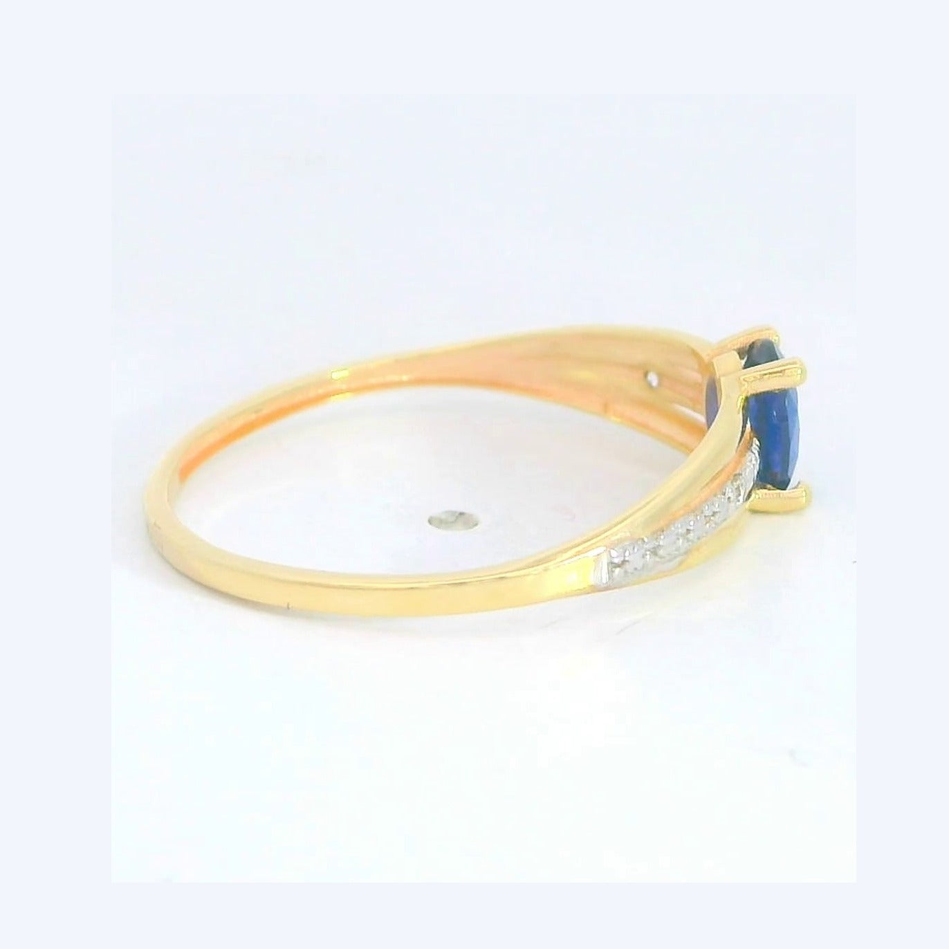Anillo oro 9k nanozafiro 5x4mm - vista lateral