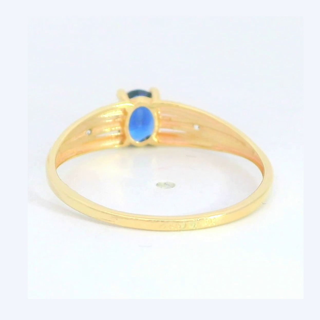 Anillo oro 9k nanozafiro 5x4mm - vista superior