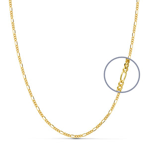 Cadena de oro de ley 9k cartier 3x1 maciza de 60 cm y 2 mm de ancho