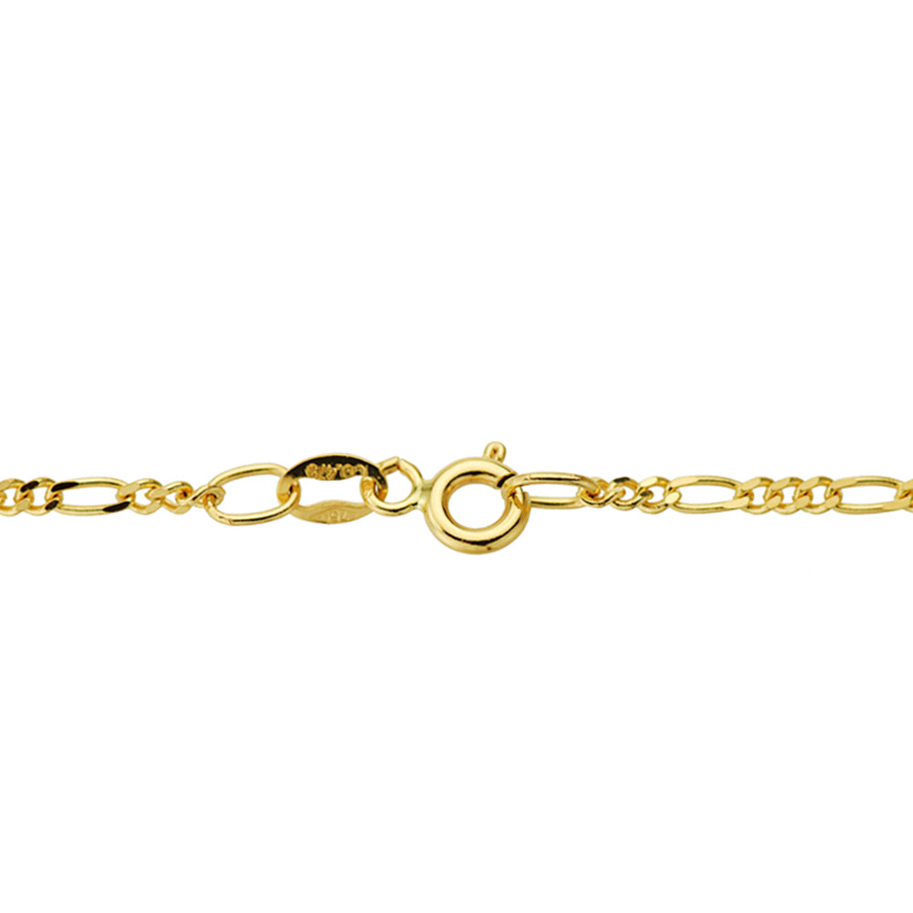 Detalle de cadena de oro de ley 9k cartier 3x1 maciza de 60 cm y 2 mm de ancho