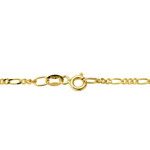 Detalle de cadena de oro de ley 9k cartier 3x1 maciza de 60 cm y 2 mm de ancho