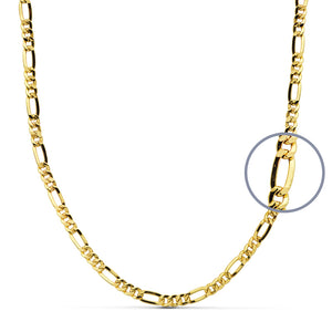 Cadena de oro de ley 9k cartier 3x1 hueca de 60 cm y 3 mm de ancho