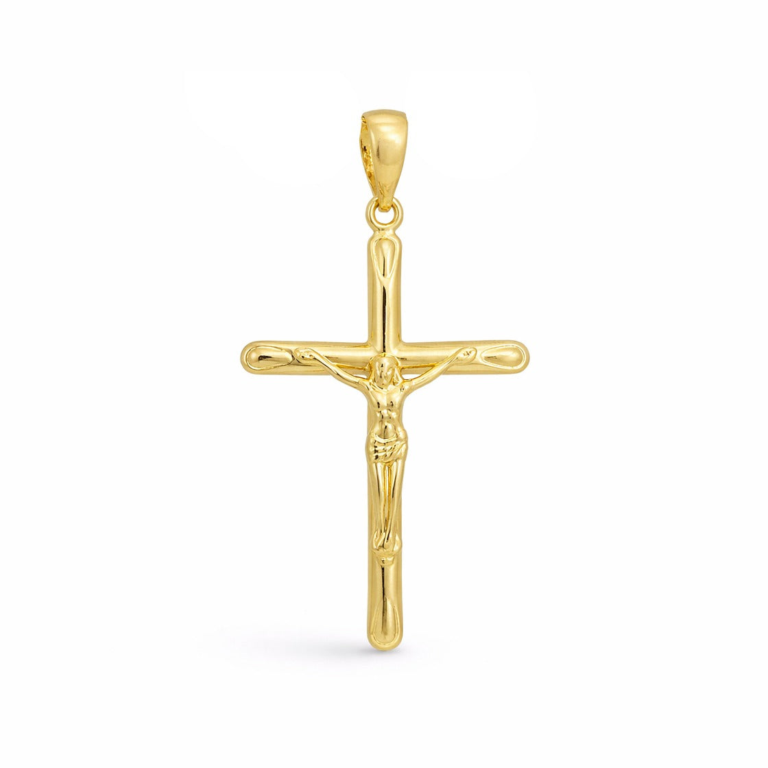 Cruz oro 9k con Cristo 32x19mm - vista frontal