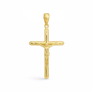 Cruz oro 9k con Cristo 32x19mm - vista frontal