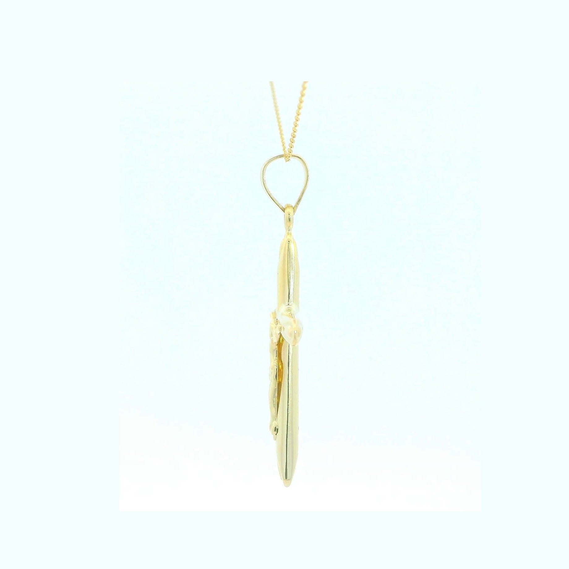 Cruz oro 9k con Cristo 32x19mm - vista lateral