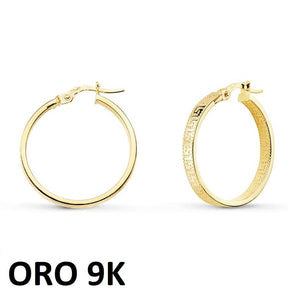 9K AROS ORO AMARILLO CON GRECA MEDIANOS