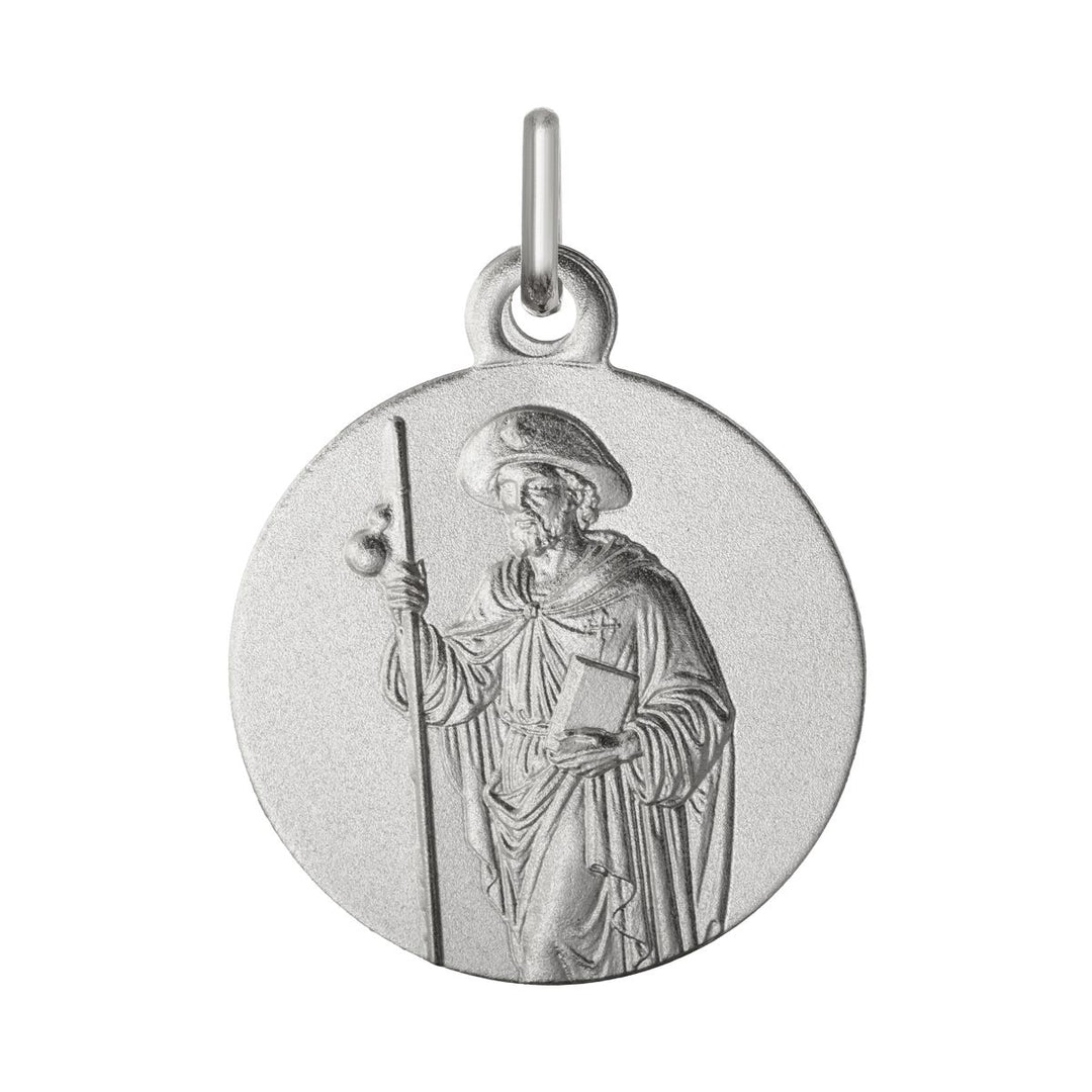 Medalla de Santiago Apóstol peregrino de plata de ley 925, de 18 mm