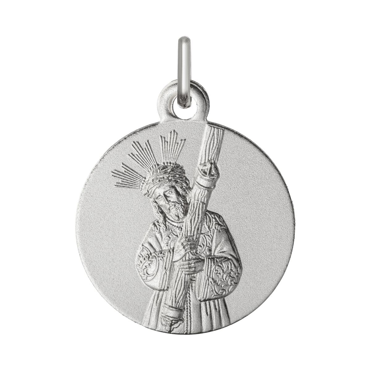 Medalla del Cristo del Gran Poder de plata de ley 925, de 18 mm