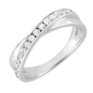 Anillo plata 925 circonitas aros cruzados