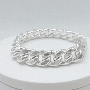 Pulsera cubana de plata de ley 925 con cierre microengaste iced gif