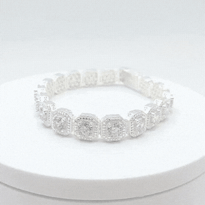 pulsera de plata de ley 925 maciza modelo chatones iced 10 mm de ancho gif