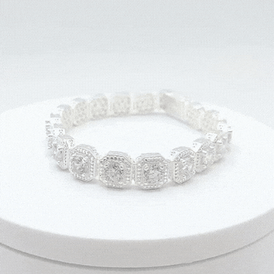 pulsera de plata de ley 925 maciza modelo chatones iced 10 mm de ancho gif