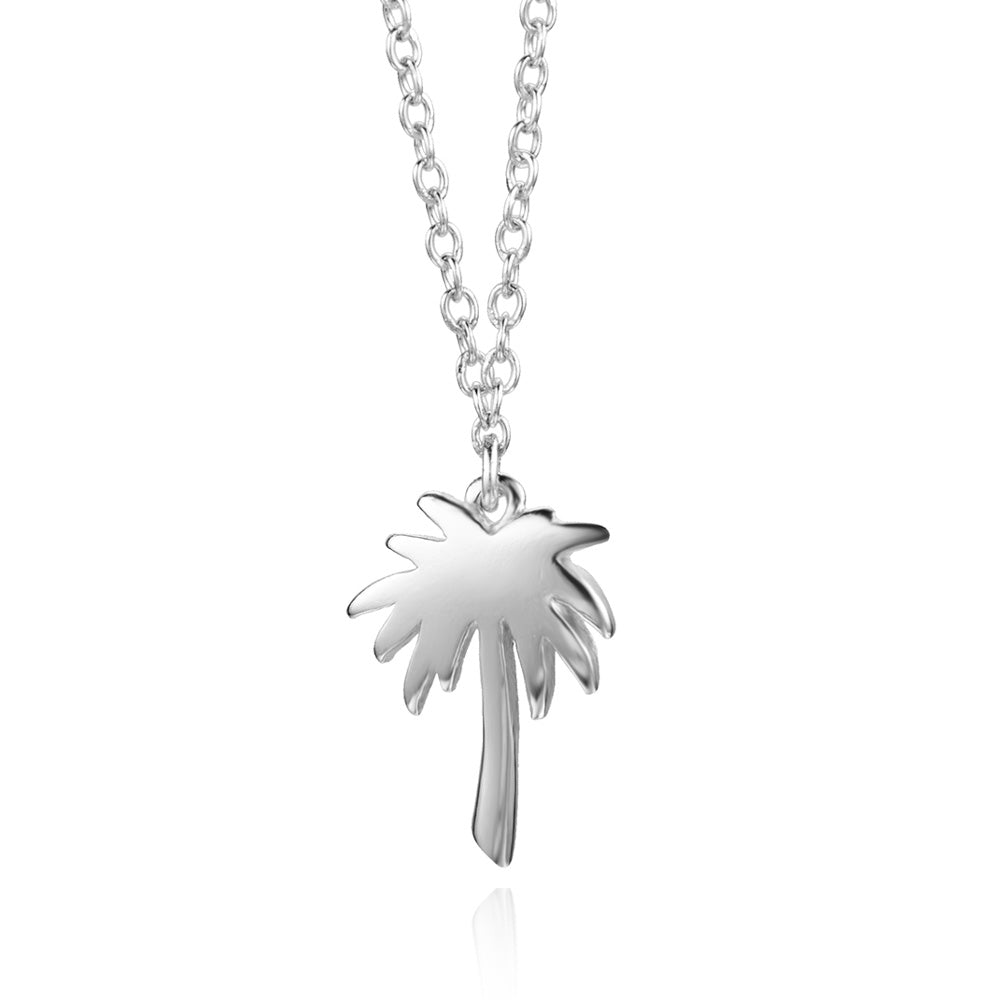Colgante palmera en plata de ley 925 rodiada